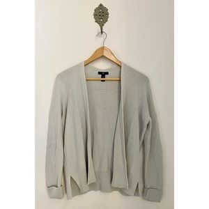 Gap • Neutral Cream Cotton Knit Open Front Slouchy Cardigan Sweater